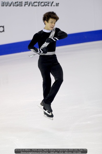 2013-03-02 Milano - World Junior Figure Skating Championships 0026 Chih-I Tsao TPE.jpg